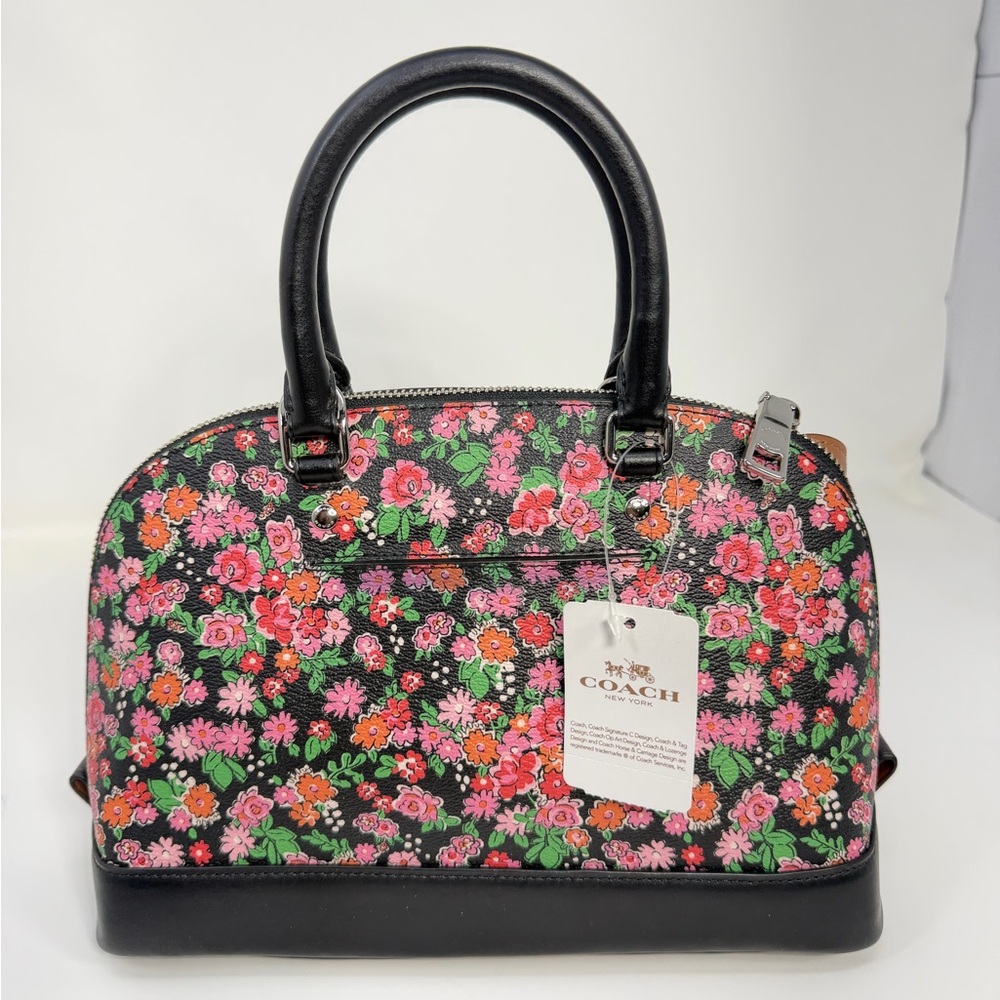 COACH F57621 Mini Sierra Satchel In Posey Cluster Floral Print Handbag Crossbody